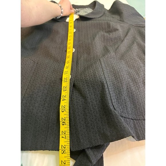 NWT Lane Bryant Plus Size 26 (4X) Black Textured Lined Jacket Blazer w Tie Waist - Picture 10 of 12